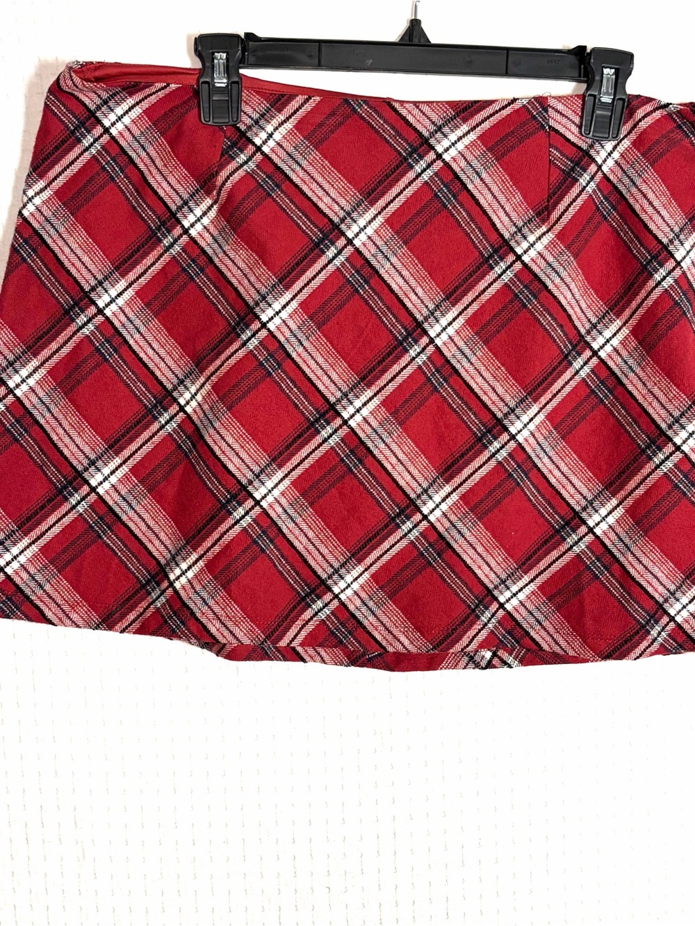 NEW Originality Mini Skirt Skort Size XL Red Navy Black Plaid Zip Academia Y2K